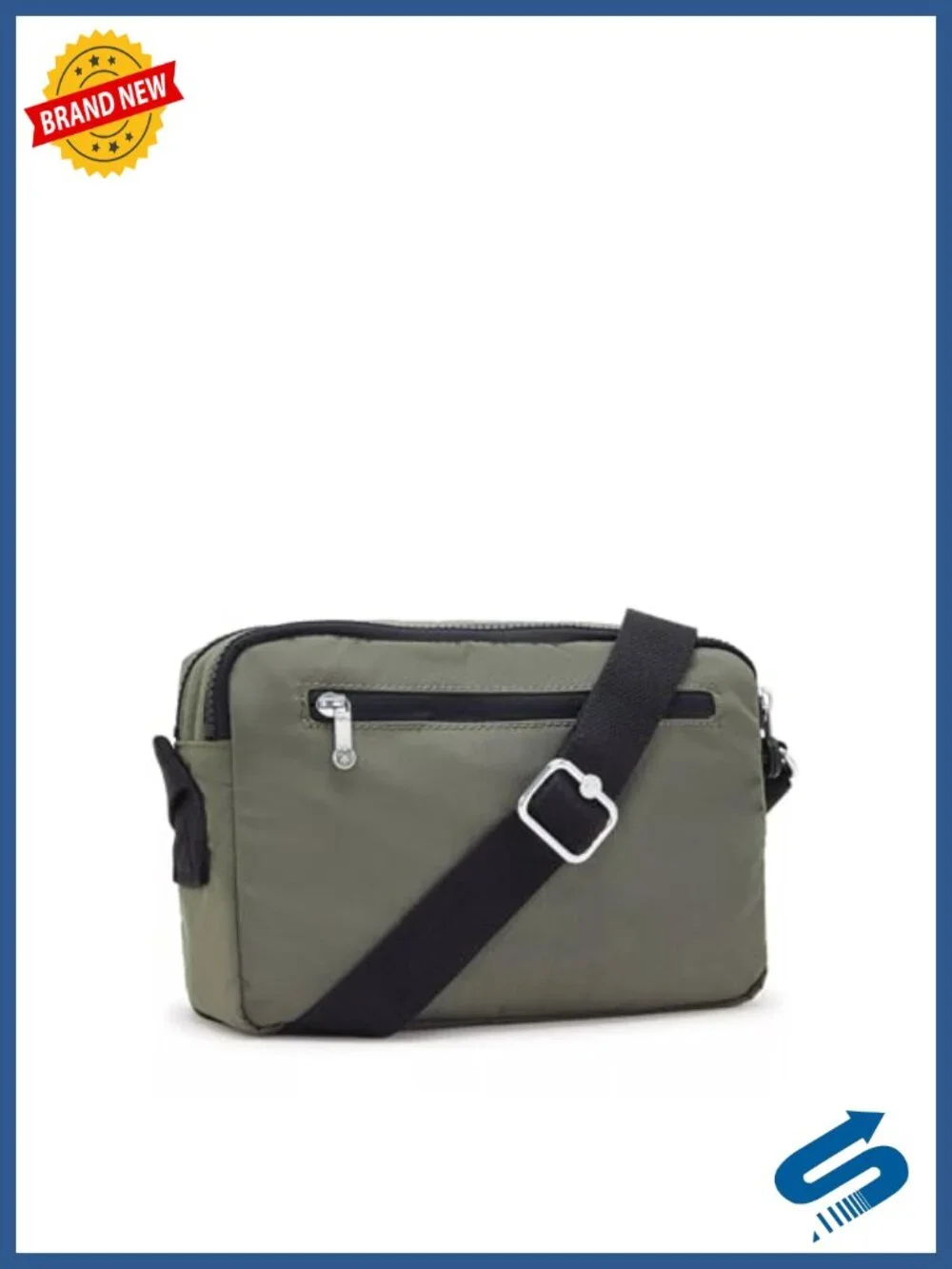 Lightweight Nylon Adjustable Crossbody Bag with Multiple Zip Pockets - Picture 3 of 6